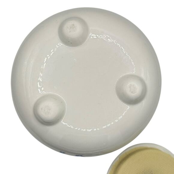 Chinese Ceramic Tea Caddy with Blue Crane Design Airtight Lid with Tassel - Picture 10 of 15